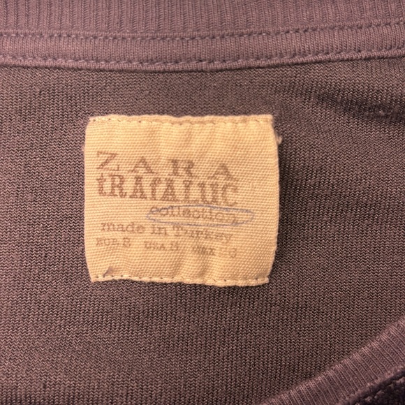 Zara tRAfALUC Collection Velvet Short Sleeve Top - Picture 3 of 4